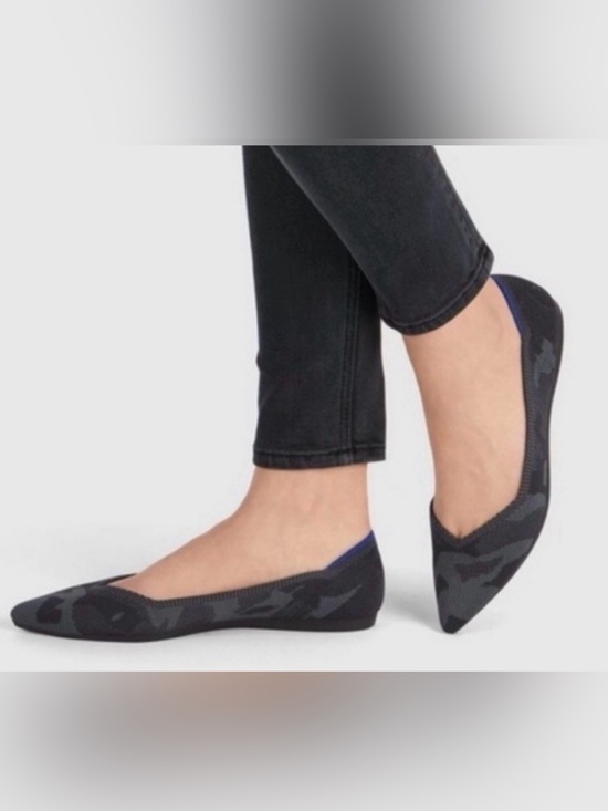 Rothy's Shoes - Rothy’s The Point Dark Grey Camo Ballet Flats - Pointed Toe Slip-On Design 7.5